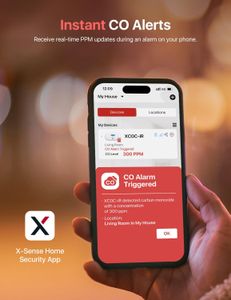X-Sense Smart Carbon Monoxide Detector – LCD Display, App Control, Battery