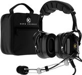 KORE AVIATION P1 General Aviation Headset for Pilots | Mono, Passive Noise Reduction, Noise Canceling Microphone, Acoustic Ear Cup, AUX Port, GA Dual Plug with Headset Bag (2 Items)