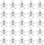 PH PandaHall 100pcs Skull Charms, Skeleton Pendants Skull Heads Dangle Skull Crossbone Charms Horror Pirate Pendants for Earring Bracelet Necklace Halloween Jewelry Making DIY Crafts