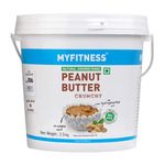 MYFITNESS All Natural Peanut Butter Crunchy 2.5kg | Peanut Butter Unsweetened with 32g Protein | No Palm Oil | 100% Roasted Peanuts | Sugar Free Peanut Butter Spread for your Bread | Vegan Nut Butter