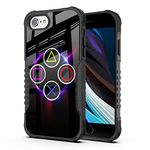 LANJINDENG for iPhone SE 2022 2020 Case Gamer Video Game Gaming Design for Men Boys Kids, Military Grade Shockproof Bumper Anti-Scratch Acrylic Back Protection Cover for iPhone SE 3rd/2nd