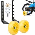 Naturezhen Bike Training Wheels,Thickened Bracket Flash Mute Wheel, Bicycle Stabiliser Mounted Kit, Kids Training Wheels Compatible 12 14 16 18 20 Inch Bikes, for Kids Boy Girls Bikes 1 Pair (Yellow)