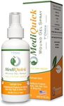 MediQuick Antiseptic Spray Gel | Skin & Wound Repair First Aid Spray for Acne Rash Burns Cuts Eczema Itch Bites & More with 12 Hour Action | Safe Wound Wash with No Sting | 4 Oz