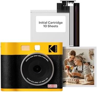 KODAK Mini Shot 4 ERA 4PASS 2-in-1 Instant Camera and Photo Printer (4x4) (Yellow, Camera + 10 Sheets)