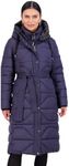 Vince Camuto Long Puffer Coat Women, Long Coat Women Winter, Women's Coats Hooded, Midnight-XXL