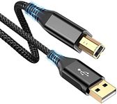 rts High Speed USB 2.0 Printer Cable (2 Meter 6.6 Feet) USB-A to USB-B Cable, Nylon Braided Scanner Printer Cord for HP Canon Dell Epson Brother Lexmark Xerox Samsung Piano DAC & More-Black