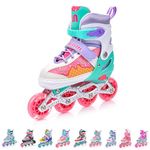 Inline Skates 4in1 Children's Kids Inliners Roller Skates Roller Blades Quad Skates Carbon Children's Inline Skates Adjustable Shoe Big Wheels