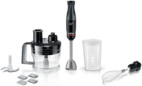 Bosch ErgoMaster Series 4 MSM4B670GB Pressure Controlled Speed 2 in 1 Hand Blender with Mini Food Processor, Beaker and Whisk, Stainless Steel Blade, 1000 W Motor, Black