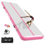 AKSPORT Air Mat Tumble Track Gymnastics Tumbling Mat Inflatable Floor Mats With Electric Air Pump for Home Use/Tumble/Gym/Training/Cheerleading/Parkour/Beach/Park/Water (Pink, 9.84ft)