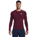 Under Armour Men's Armour HeatGear Compression Long-Sleeve T-Shirt , Maroon (609)/White, Medium