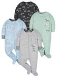 Gerber baby-boys 4 Pack Sleep 'N Play Footie, Bear, Newborn