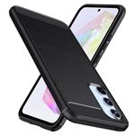 CoverLine Back Cover Carbon Fiber, Scratch Resistant, Shock Absorbing, Soft TPU Rubber Protective Case for Motorola Edge 50 Pro - Black