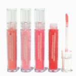 Claire's Peachy Lip Gloss Set - 4 Colours Pink & Peach, Matte & Shiny - Glossy Finish - Marshmallow Scented, Kids Valentines Gift (4x4ml Multipack)