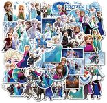 Movie Themes Frozen Stickers Pack 50 Pcs Animation Film Suitcase Stickers Vinyl Decals for Car Bumper Helmet Luggage Laptop Water Bottle (Frozen)