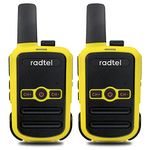 Radtel RT12 Rechargeable Walkie Talkies for Adults Long Range Handheld FRS Two Way Radio 16CH Handsfree VOX for Camping Hiking (Yellow)