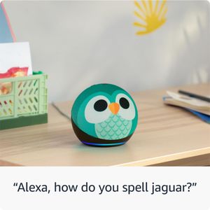 Echo Dot Kids Smart Speaker with Alexa, Owl – Wi-Fi, Bluetooth, 1 Year Kids+