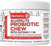 Barkletic Probiotic Chews for Dogs with Prebiotics, Gutshroom - Reishi & Cordyceps Mushrooms, Natural Support, Digestive Health, Gut Flora, Immune & Allergy | Free of Common Allergens | 60 ct