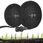 50FT Flat Soaker Hose, Garden Sprinkler Hoses with Holes Uniform Drip Irrigation Saving Water System for Garden Vegetable Beds, Trees, Lawn (25FT x 2Pcs)