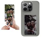 YATUO DIY E-Ink Phone Case for iPhone 15 Pro Max APP Operation Smart Photo Rear Projection Customiza Phone Case Instantly Display Photos On The Ink Screen Back Cover Personalize Your Phone case Gray