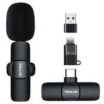 VIEWLON Wireless Microphone for iPhone/Android/PC Microphone with Noise Reduction, Mini Microphone Wireless Mic for Video Recording - Plug and Play