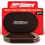 Super Sliders 4724095N Reusable XL Heavy Furniture Movers for Carpet Quickly and Easily Move Any Item, Brown, 4 Count (Pack of 1)