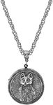 1928 Jewelry Pewter Cat Locket Neck