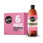 Remedy Kombucha Tea - Raspberry Lemonade - Sparkling Live Cultured Drink - Naturally Sugar Free Soft Drink - Probiotic Drink for Gut Health - 6 x 700ml