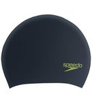 Speedo Unisex Kids Long Hair Chlorine Resistant Swim Cap for Boys and Girls - Black & Green