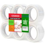 COSIMIXO No Noise Silent Packing Tape 2.4mil x 1.88" x 110 Yards,6rolls,Industrial Heavy Duty Noiseless Packaging Tape for Quiet Packing Shipping Moving and Storage