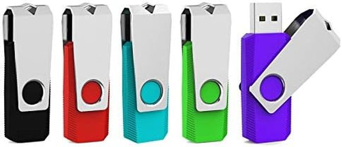 Aiibe 5 Pack 128GB Flash Drive USB Sticks Thumb Drive 128 GB USB 2.0 Flash Disk USB Drive Jump Drive Celf USB 128GB for Computer (128GB, 5 Mixed Colors)