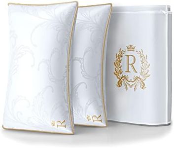 Royal Therapy Pillows Queen Size Set of 2 - Pillows, Side Sleeper Pillow - Adjustable Alternative Down Pillow, Bed Pillows, Sophisticated Design & Gold Piping