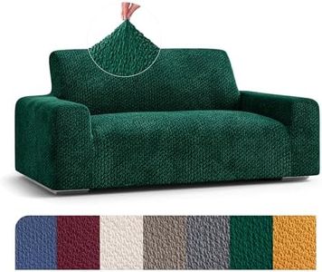 PAULATO BY GA.I.CO. Loveseat Slipcover - Oversized Chair Cover - Stretch Couch Cover - Cushion Love Seat Sofa Cover - Fabric Slip Cover - 1-Piece Form Fit Protector - Velvet Collection - Emerald Green
