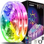 Keepsmile 130ft Led Strip Lights (2 Rolls of 65ft) Bluetooth App Control Led Lights Strip with Remote Music Sync Color Changing RGB Led Lights for Bedroom Room Home Christmas Decor (Lumiere Led 40M)