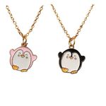 SIRANI, PACK OF 2, CUTE PENDANT(BLACK PENGUIN AND PINK PENGUIN) NECKLACE FOR KIDS GIRLS AND WOMEN, ACCESSORIES FOR KIDS AND GIRLS