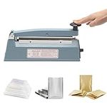 Hanchen Plastic Bag Sealer 200mm/7.8inch Heat Sealer Bag Sealing Machine 300W for Mylar Bag Kraft Paper Bag Heat Sealing Material with CE 220V