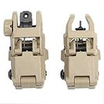 SUNRIS Tactical M4 AR15 AR-15 Front and Rear Folding Sight flip up Rapid Transition Backup Sight for Picatinny Rail