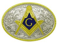 Morase Masonic Monogram Symbol Design Cowboy Belt Buckles (Masonic Monogram)