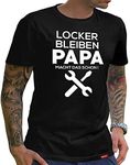 HARIZ Handwerker Papa T-Shirt Men's Locker Bleiben Papa Macht das Schon Papa zu Herrentag Geburt des Baby Vater Werden Black M, Papa02 Papa Macht das Schon, M