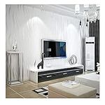 Primst 20.86" X 374" 3D Wave Stripe Wallpaper, Not Peel and Stick, Modern Non-Woven DIY Wallpaper Wall Murals Wall Stickers Decorate Furniture Bedroom Living Room (White)