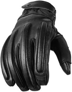 OZERO Leather Motorcycle Gloves for Men, Goatskin Riding Touchscreen,Medium