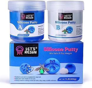 LET'S RESIN Silicone Putty,1LB/40A Silicone Mold Making Kit, Non-Toxic,Strong&Flexible, Easy 1:1 Mixing Ratio for Reusable Silicone Molds, Resin Molds, Soap