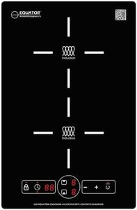 Equator 13" VERTICAL 2-BURNER Induction Cooktop 9 POWER Built in/Freestand 110V