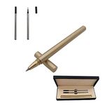 Accod Handmade Brass Pen Ballpoint Pen Signature Pen Gel pen High-end Gift Box with Two Replaceable Black Refills(0.5mm) Gift for Friends Classmates Family and Colleagues