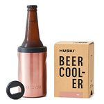 Huski Beer Cooler 2.0 | New | Premium Can and Bottle Holder | Triple Insulated Marine Grade Stainless Steel | Detachable 3-in-1 Opener | Works as a Tumbler | Best Gifts for Beer Lovers (Rosé)