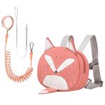 Bebamour Animal Toddler Backpack with Reins Mini Bag with Safety Leash for Children Portable Backpack Rucksack with Safety Harness for Boys and Girls, Orange