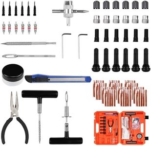 HORUSDY 108-Piece Tyre Puncture Repair Kit, Heavy Duty Tire Tube Recovery Plugs Off Road Flat Tyre Car 4WD Motorcycle With Storage Case