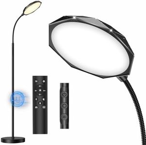 Anyuainiya Floor Lamp, 18W Bright LED Floor Lamp for Living Room with Diamond-Surface, Stepless Adjustable Colors & Dimmer Standing Lamp, Remote & Touch Control, Reading Lights for Bedroom, Office