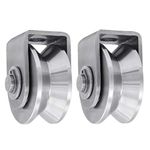 Penkwiio 2Pack Pulley Block V Heavy Duty Single Wheel Pulley Block Duplex Bearing 304 Stainless Steel Grooved Wheel Smooth Loading 880lb/400 Kg for Material Handling and Moving Gym