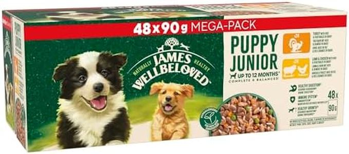 James Wellbeloved Grain Free Puppy Dog Food with Turkey Lamb and Chicken in Gravy Pouch 48 x 90 g