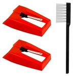 2pcs Record Player Needle with Cleaning Brush, Turntable Needle Turntable Record Needles Replacement Diamond Needle Stylus for LP Phonograph, Victrola, ION, Crosley Vinyl Record Players